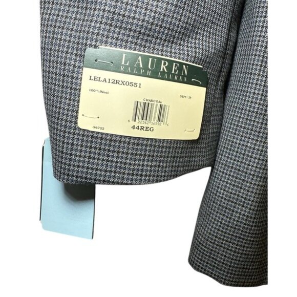 Lauren Ralph Lauren Houndstooth Blazer Sport Coat Men's 44R Charcoal 100% Wool - Picture 8 of 13